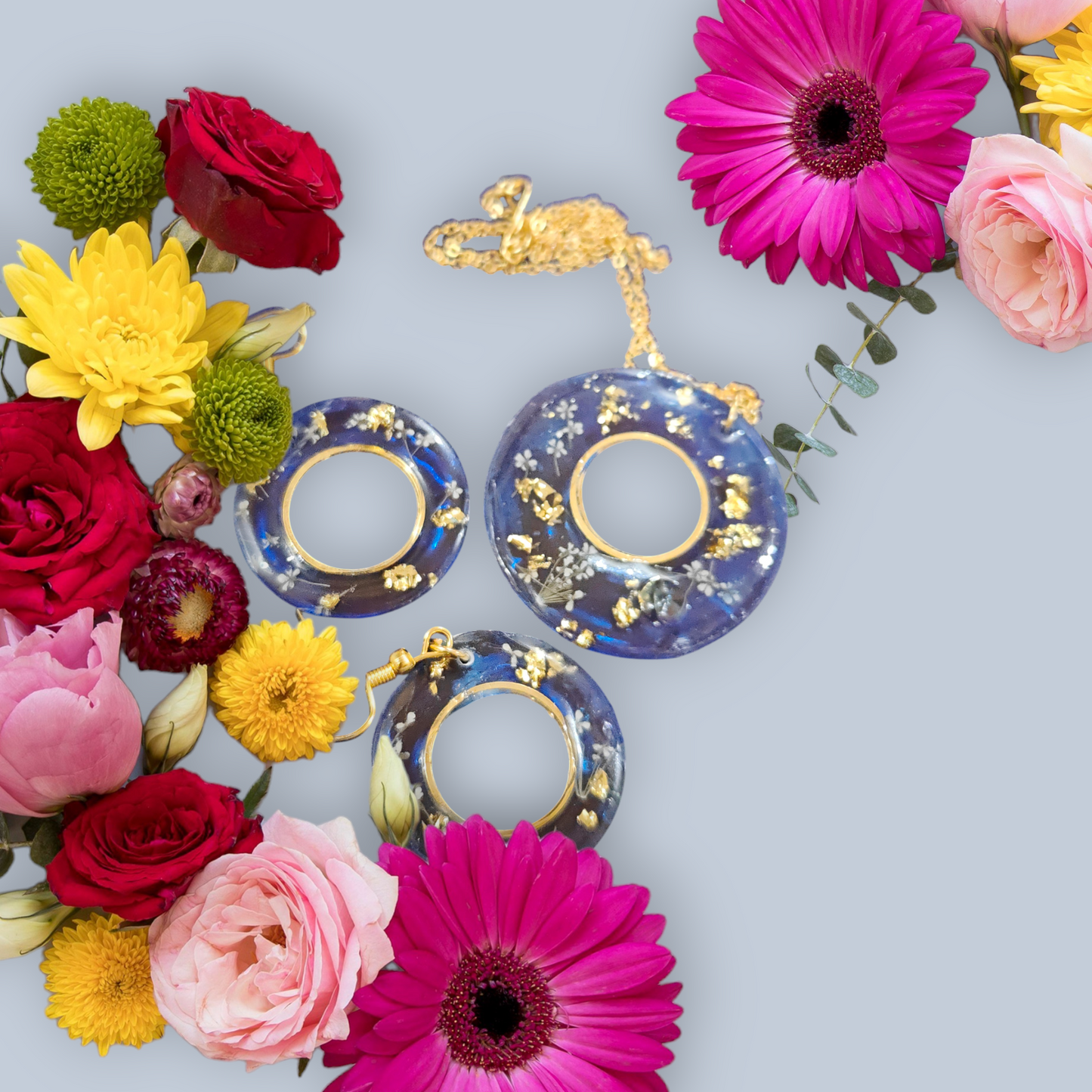 Resin Pendent & earring set