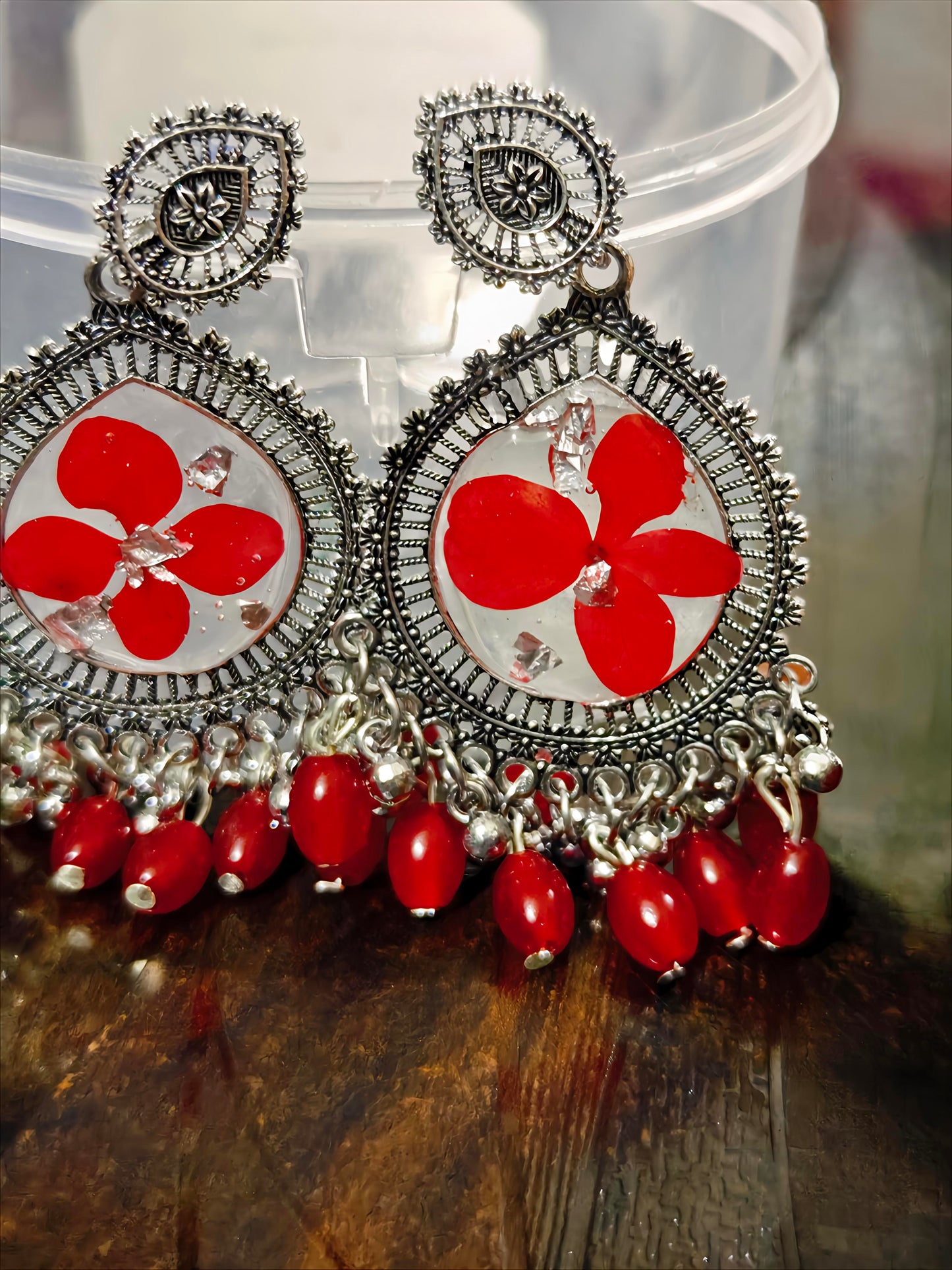 Resin floral Jhumka